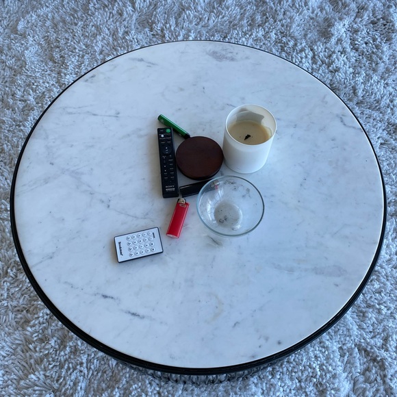 Crate & Barrel Marble Top Coffee Table - Picture 2 of 3